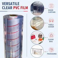 Rouleau de film transparent en PVC souple de 1 mm, 1,5 mm, 2 mm d'épaisseur pour la fabrication de nappes/rideaux de porte