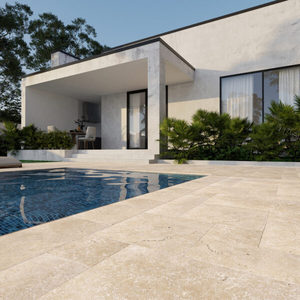 Travertine slab cắt kích thước giảm màu be hiện đại thân thiện với môi hồ bơi ngoài trời đường lái xe đá gạch lát sàn pavers với bảo hành suốt đời - Product Image 1