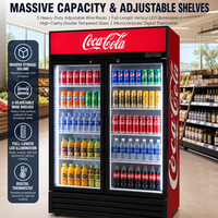 Réfrigérateur vertical sur mesure OEM, vitrine de congélation verticale, refroidisseur commercial avec 2 portes vitrées