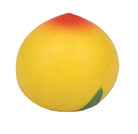Op maat gemaakte logo PU gele perzikvormige squishy stressbal knijp speelgoed groothandel fruit squishy stressverlichtende bal promotionele speelgoed