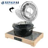 XINGPAI fournitures de restauration buffet en acier inoxydable 4L chauffe-plats électriques de couleur noire pour mariage