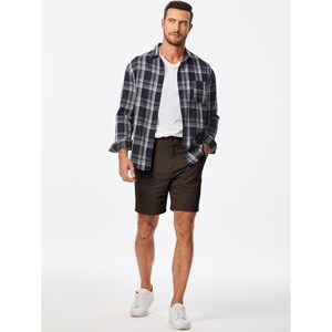 FOXA Short chino classique pour homme, 7 pouces, en sergé de coton, décontracté, avec poches, taille extensible, été - Product Image 2