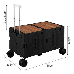 Beyaz siyah açık saklama kutuları kutuları arabası kolu tekerlekler ile katlanabilir katlanır arabaları - Product Image 4