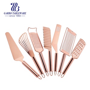 En gros <span class=keywords><strong>pas</strong></span> <span class=keywords><strong>cher</strong></span> non-bâton d'appareils ménagers de cuisine en acier inoxydable 430 rose doré royal cuisine outils de cuisson - Product Image 1
