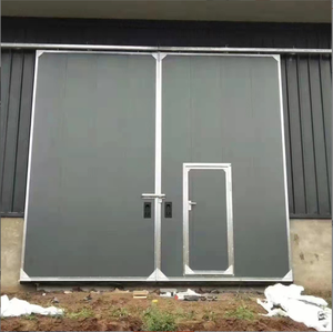 <span class=keywords><strong>Porte</strong></span> <span class=keywords><strong>coulissante</strong></span> en acier à deux panneaux de conception industrielle <span class=keywords><strong>Porte</strong></span> piétonne à section isolée pour entrepôt ou <span class=keywords><strong>garage</strong></span> terminé - Product Image 3