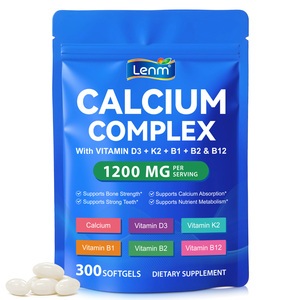 Cápsulas Blandas de Calcio Lenm 1200 <span class=keywords><strong>mg</strong></span>, Alta Absorción, Extra Fuerte, 300 Cápsulas Blandas, Suplementos de Calcio con Vitamina D3 <span class=keywords><strong>K2</strong></span> - Product Image 1