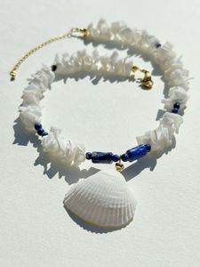 สร้อยคอไข่มุกเปลือกหอยหยกทำด้วยมือเครื่องประดับลูกปัดอัญมณีธรรมชาติสร้อยคอสไตล์ชายฝั่งที่หรูหราขายส่ง - Product Image 5