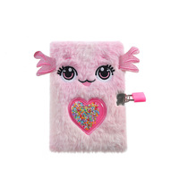 Cuaderno de Tapa Dura con Diseño de Corazón de Peluche Rosa CX, Papelería Creativa y Linda, Diario con Lentejuelas y Cierre, Estilo Japonés y Coreano, Regalo