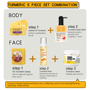 Coffret de Soins Bio Anti-Acné au Curcuma et à la Vitamine C pour une Peau Éclatante et Rajeunie, Marque Blanche, avec du Citron - Product Image 5