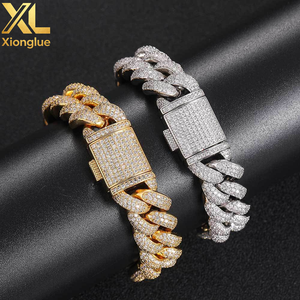 New Arrival 2025 18mm 22inch Hip Hop Iced Out Gold Cuban Link Chain Necklace Jewelry <b>for</b> <b>Men</b> Gold and <b>Silver</b> - Product Image 4
