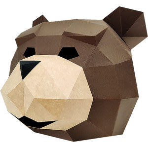 Teddy Bear Động Vật In Giấy Mặt Nạ 3D Origami DIY Handmade Nghệ Thuật Phòng Khách Năm Mới Đảng Món Quà Cưới Kỳ Nghỉ Hàng Thủ Công - Product Image 1