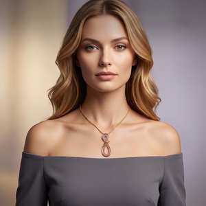 Collar de Lujo Chapado en Oro de 18K con Colgante de Corazón, Concha Natural, Engaste de Garra Impermeable, Joyería de Acero Inoxidable al por Mayor - Product Image 4