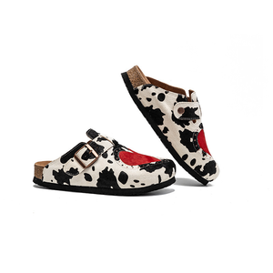 XINZI RAIN Pantoufles unisexes personnalisées en liège avec broderie en cuir véritable imprimé vache <span class=keywords><strong>Mohair</strong></span> pour hommes et femmes taille 35-45 - Product Image 4