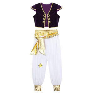 Arabian Prince Costume for Boys Kids Fancy Dress up <strong>Outfit</strong> with Pants and Jacket for Christmas Parties Street Rat Cosplay - Product Image 1