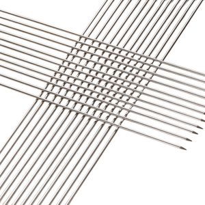 30cm 10 Uds brochetas Tige parrilla <span class=keywords><strong>Kebab</strong></span> Stick reutilizable Acero inoxidable barbacoa pincho palo barbacoa varilla con mango de madera - Product Image 3