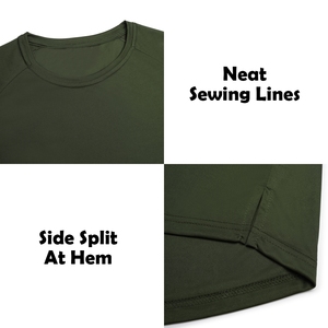 Venta al por mayor de ropa deportiva 140 GSM de alta elasticidad de color sólido de manga larga Camiseta de gimnasio para hombres - Product Image 5