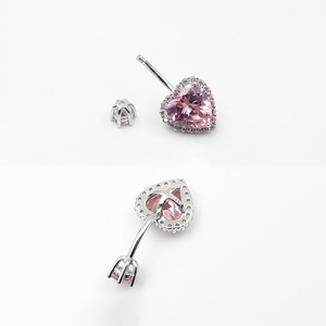 Navel Nails Body Jewelry 925 <strong>Sterling</strong> <strong>Silver</strong> Single Heart <strong>Belly</strong> Button Ring for Women Cubic Zirconia Navel Ring - Product Image 3