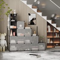 Organisateur de rangement modulaire en cubes, armoire en plastique détachable avec porte, étagère multi-compartiments pour économiser de l'espace, pour la maison, le placard, la chambre