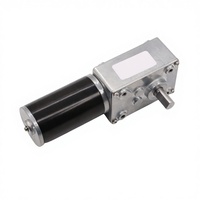 ASLONG A58SW31ZY Motor DC Magnet Permanen Torsi Tinggi 70kg.cm 12V/24V dengan Gear Worm, Kipas, dan Gearbox Worm Tahan Lama