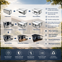 Rumah Kontainer Lipat Dua Sayap yang Dapat Diperluas, Rumah Modular Prefabrikasi, Rumah Lipat Portabel, Instalasi Cepat, Kabin Hunian Bergerak
