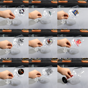 Copas de Vino de Cristal Transparente Retro Ecológicas Decoradas con Logotipo Personalizado, Capacidad de 500-700 ml para Vino Tinto, Blanco y Cabernet, Excelente - Product Image 3