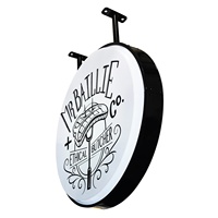 Enseigne lumineuse LED pour entreprise, boîte à lumière ronde illuminée, grand logo d'entreprise en acrylique, panneau publicitaire extérieur étanche