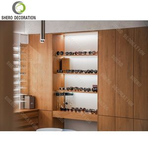 Exhibidor de Gafas de Madera de Diseño Óptico Exquisito, Vitrina de Exhibición de Gafas de Múltiples Niveles Personalizada con Iluminación - Product Image 5