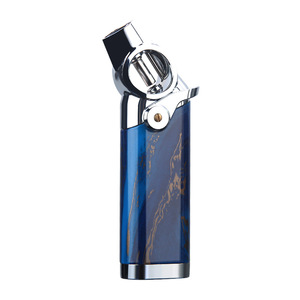 Encendedor de gas butano recargable JOFI, resistente al viento, para barbacoa, cigarros, con diseño de mármol azul, ideal para viajes y regalos. - Product Image 1