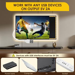 Bande lumineuse LED 13,12 pieds, blanc chaud 3000K, alimentation USB, commande tactile, éclairage de surface pour armoires - Product Image 3