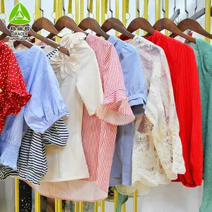 Damen Second Hand Kleidung Baumwolle Bluse Großhandel Gebrauchte Kleidung Korea