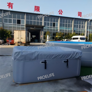 PROELIFE-<span class=keywords><strong>Piscine</strong></span> Gonflable Rectangulaire Pliable de Stockage de Taille Personnalisée de 1/1 m de Hauteur, 20cm d'Épaisseur, Dropstich + Matériau PVC, 1 An - Product Image 4