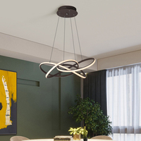 Plafonnier Led suspendu composé d'anneaux métalliques, design moderne, éclairage d'intérieur, luminaire décoratif de plafond, nouveau modèle Kava