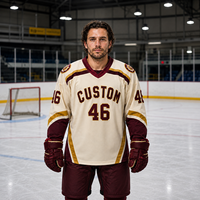 Maillots de hockey sur glace professionnels respirants et à séchage rapide OEM, personnalisables avec le nom et le logo de la ligue, uniformes de hockey sur glace professionnels