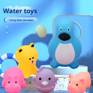 Juguete de baño de animales colorido juguete de animales de goma flotante bebé chico niño preescolar bañera baño ducha juego <span class=keywords><strong>nadar</strong></span> fiesta juguete - Product Image 2