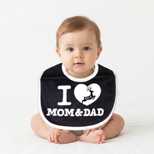 Baberos de algodón de terciopelo al por mayor con mordedor, estampado de corazón, opción de logotipo personalizado, diseño unisex - Product Image 1