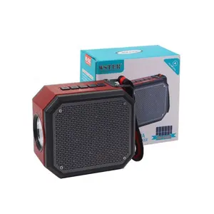 Subwoofer de rádio FM portátil para esportes ao ar livre, lanterna solar de áudio Bluetooth, alto-falante sem fio