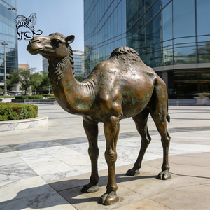 Sculpture d'animal arabe en métal coulé BLVE pour décoration extérieure, sculpture de chameau à crête unique grandeur nature en bronze - Product Image 6