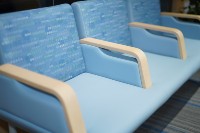 Sofá de espera de alta calidad, sala de recepción de hospital de 3 plazas, silla médica de cuero