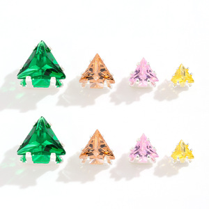 Nantong Triangular Zircon Claw Diamonds 4x4mm Silver Base DIY Jewelry Accessories <b>Crystal</b> Fashion Parts - Product Image 5