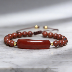 Bracelet en pierres naturelles personnalisé, agate noire, œil <span class=keywords><strong>de</strong></span> <span class=keywords><strong>tigre</strong></span>, améthyste, bracelet artisanal porte-bonheur, bijoux énergétiques, cadeau unisexe - Product Image 4