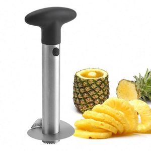 Easy Fruit Kitchen Gadgets Pine Knife Stem Remover Manual Stainless Steel Pine <b>Cutter</b> Slicer with Forks - Product Image 4