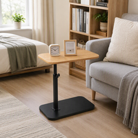 Table de lit relevable en métal durable, réglable en hauteur, mobile avec roulettes pour chambre à coucher en espace restreint