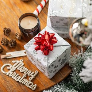 Christmas Wrapping <b>Paper</b> <b>Roll</b> 17in x 32.8ft White Silver Snowflakes Embossed Holiday Gift <b>Wrap</b> - Product Image 5