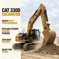 Excavatrice sur chenilles Caterpillar 330D2L d'occasion, CAT 30 tonnes, pelle hydraulique d'origine japonaise, matériel de construction