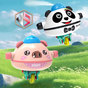 Juego de Pista de Equilibrio Eléctrica con Cuerda Tensa, Panda y Cerdo, Juguete Educativo DIY, Juguete de Ciencia e Ingeniería con Rotación - Product Image 3