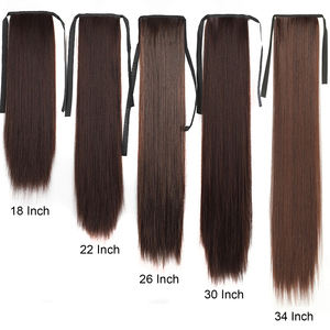 Clip en extensión <span class=keywords><strong>de</strong></span> cola <span class=keywords><strong>de</strong></span> caballo envoltura alrededor <span class=keywords><strong>de</strong></span> pelo largo recto <span class=keywords><strong>de</strong></span> cola <span class=keywords><strong>de</strong></span> caballo 34 pulgadas postizo sintético para mujeres resistente al calor - Product Image 4