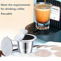 Kit de capsules de café réutilisables écologiques en acier inoxydable KC131-2 pour machine Nespresso, filtre à café expresso, barista