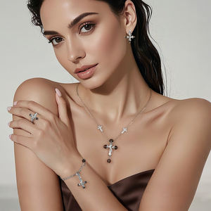 Waterproof 925 <b>Sterling</b> <b>Silver</b> <b>Bangle</b> Fashion Jewelry <b>Bracelets</b> Open Cross <b>Bangles</b> for Women Fine Jewelry Product - Product Image 6