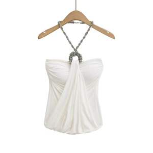 Vestido de verano para mujer estilo Spice Girl Pure Desire con almohadillas en el pecho, cuello halter y lazo, falda ajustada que estiliza la cadera - Product Image 4
