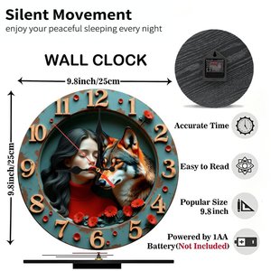 Round Wooden Wall <b>Clock</b> 25x25Cm Matte Wood Grain Quiet <b>Movement</b> Home Farmhouse Living Room Decor - Product Image 3